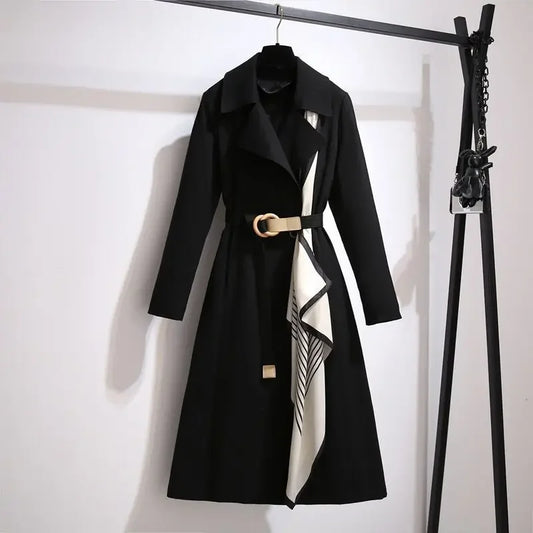 Women's Medium-length Trench 2024 Autumn New Style Elegant Casual Fashion Korean Version Overcoat Jacket For Spring Autumn